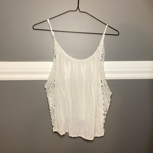 White Tank with Lace Sides - Picture 1 of 1